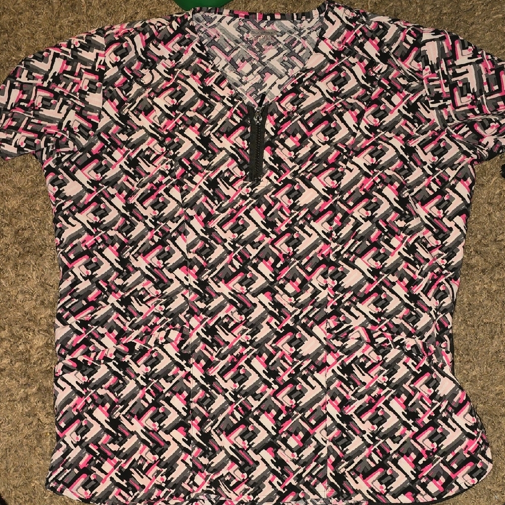 Scrubaid Stylish Pink and Black Women's scrubs